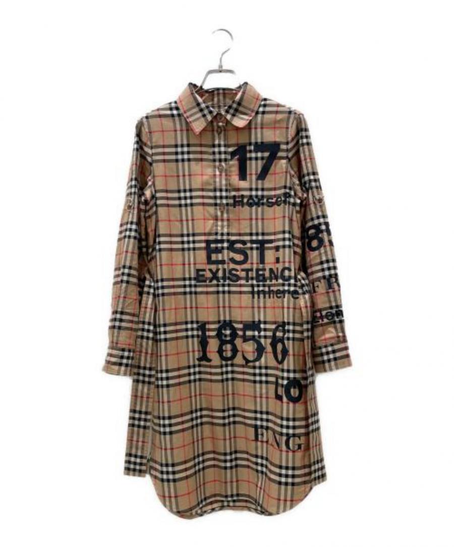 BURBERRY (バーバリー) ノバチェックシャツワンピース ブラウン