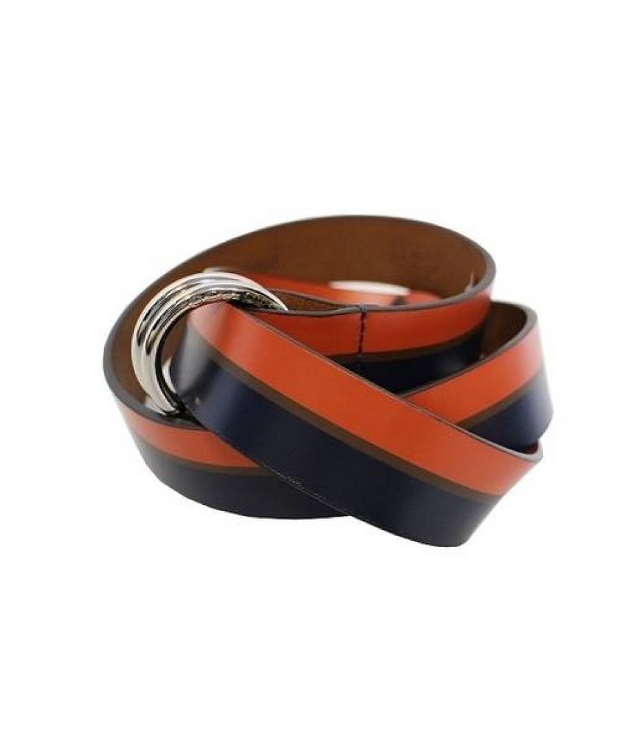 COACH コーチ レザーリングベルト ブルー×オレンジ 未使用品」 買取