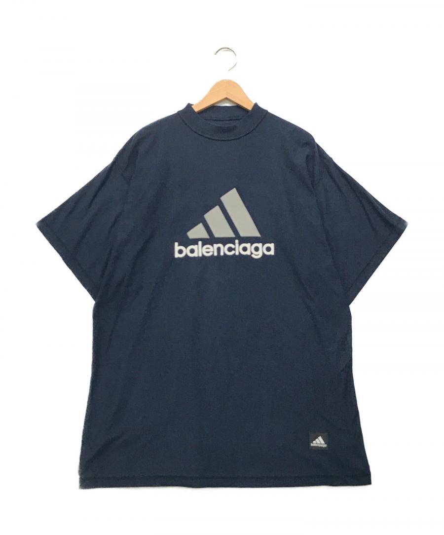 美品BALENCIAGA / ADIDAS オーバーサイズTシャツ ネイビー adidas (アディダス) オーバーサイズTシャツ ネイビー