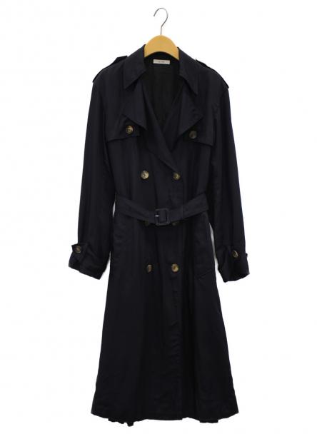 CELINE (セリーヌ) シルク混トレンチコート ネイビー サイズ:34 2 8U36
