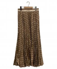 LOUIS VUITTON（ルイ ヴィトン）モノグラムプリント シルクロングプリーツスカート