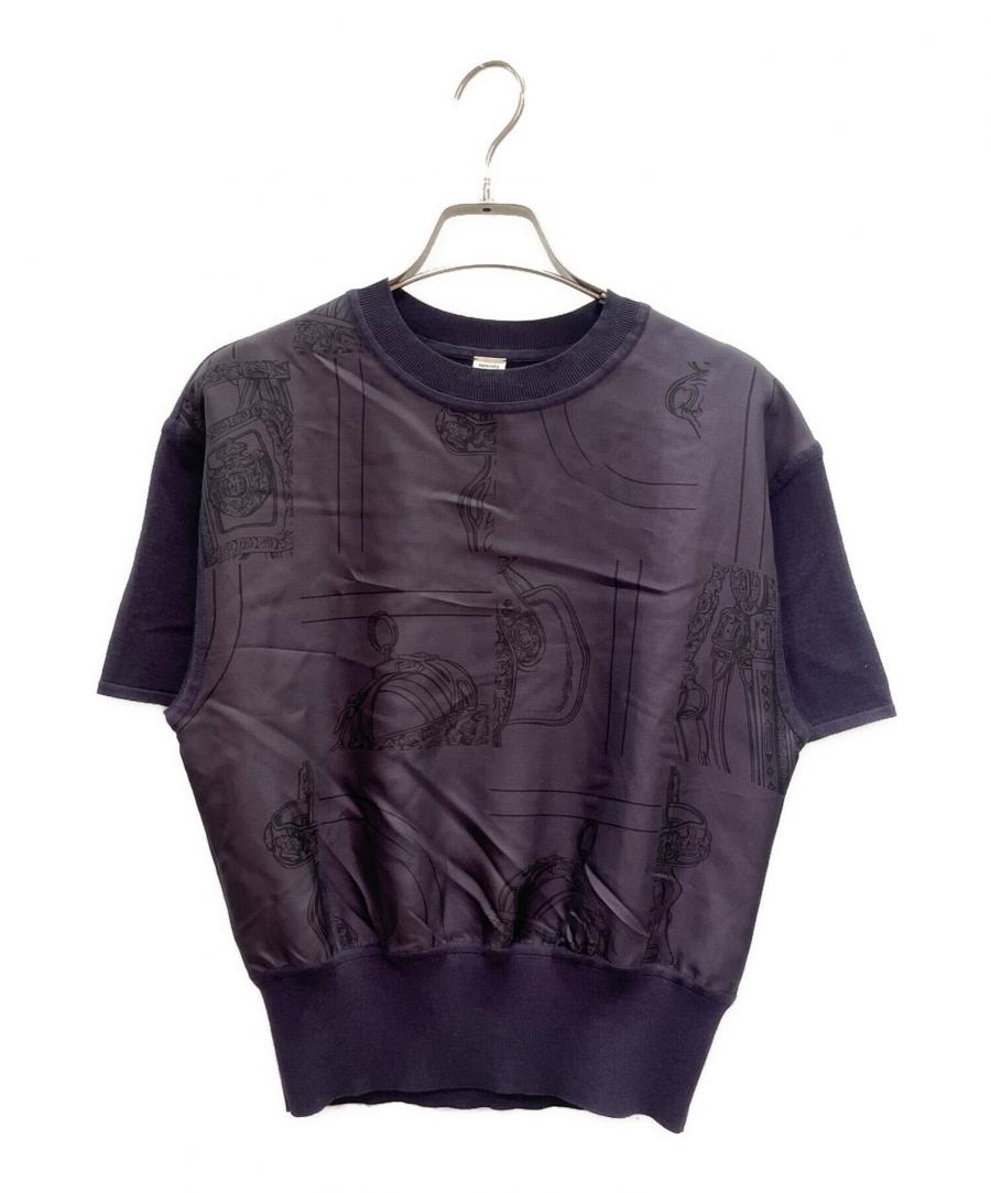 HERMES (エルメス) ツイルレーヌ EN DESORDRE FINE総柄半袖ニット