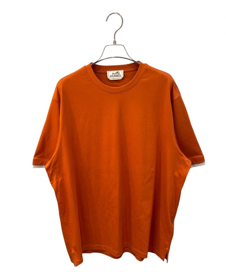 HERMES (エルメス) リブ切替カットソー オレンジ サイズ:Lの買取