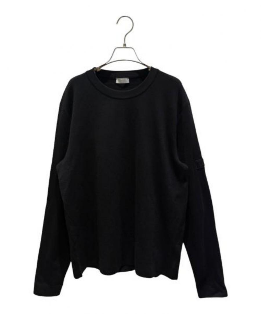 未使用 ディオールオム DIOR HOMME 2022 ニット セーター ロングスリーブ 長袖 刺繍 カシミヤ シルク メンズ X3L (3XL) Dior Homme (ディオール オム) ロゴパッチ付きウールニットセーター
