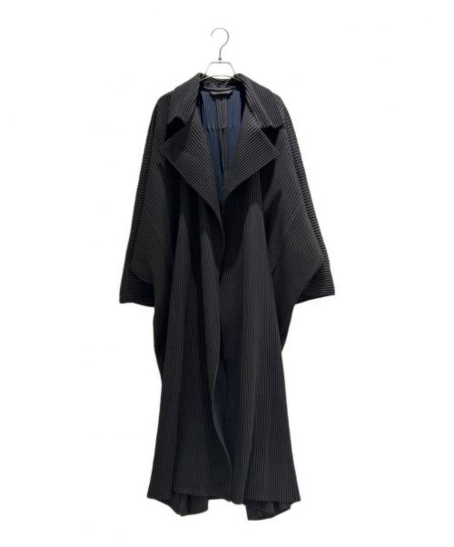 新品 HOMME PLISSE プリーツ テーラード 燕尾 ロングコート 3 HOMME PLISSE ISSEY MIYAKE (オム プリッセ イッセイ ミヤケ) プリーツ