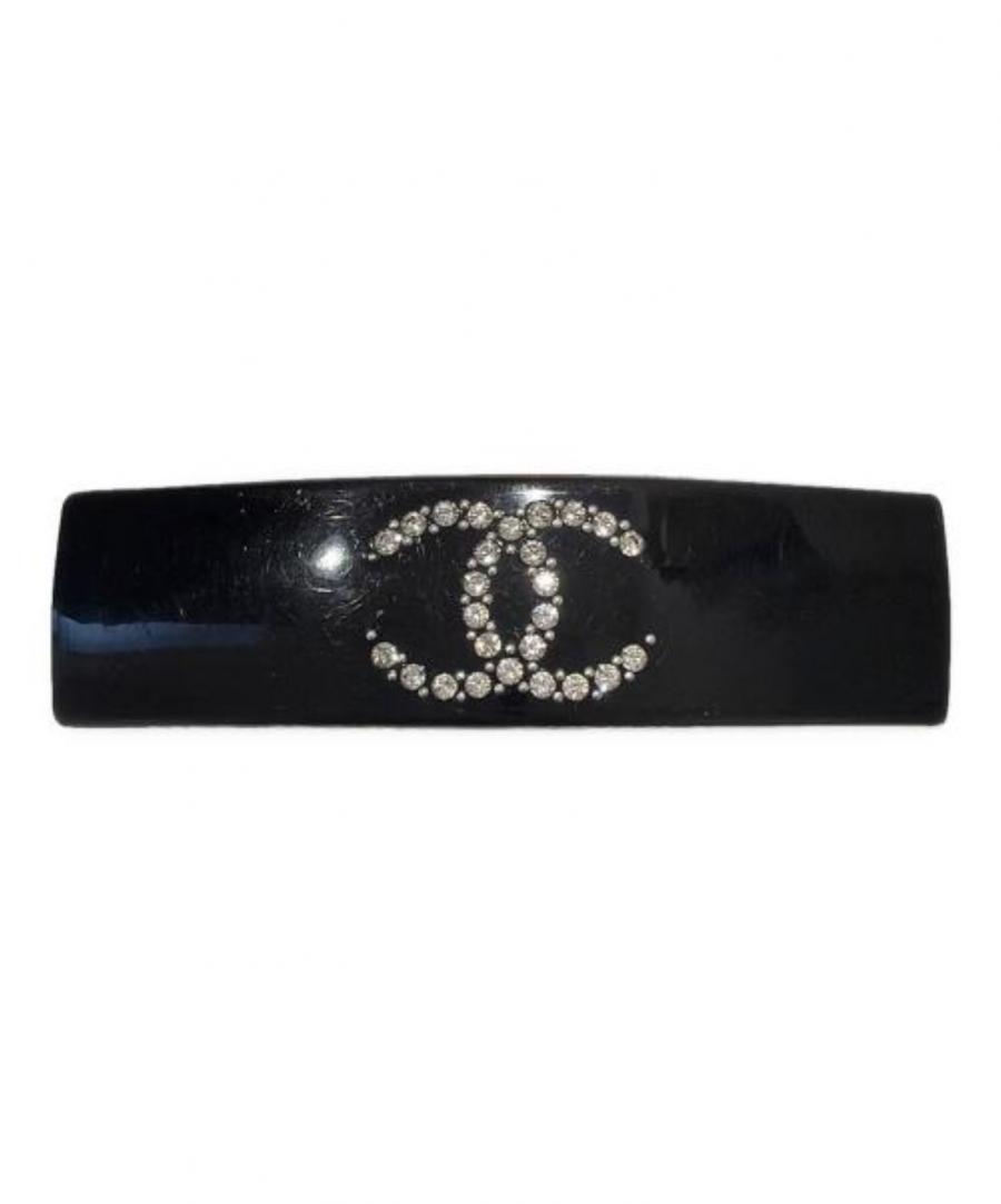 CHANEL (シャネル) ココマーク ラインストーンバレッタ ブラックの買取