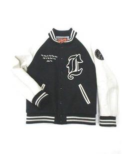 希少 CALEE キャリースタジャン ブラック/袖レザーホワイト XLサイズ