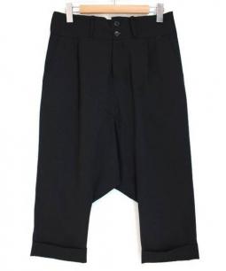 GANRYUジップデザインサルエルパンツ黒LウールガンリュウER-P017 GANRYU ウールサルエルパンツ GANRYUジップデザインサルエルパンツ黒L