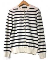 YURI PARK ユリパーク カシミヤ混ボーダーニットカーディガン