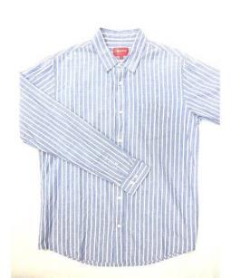 SUPREME シュプリーム ストライプシャツ スカイブルー×ホワイト