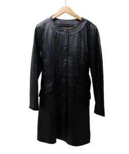 BALMAIN【バルマン】 レザーコート レディース ブラック SIZE M