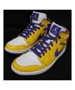 Air Jordan ハイカットスニーカー ホワイト/イエロー Nike Air Jordan 1 Retro Mid SE W Voltage Yellow White UK 3 4