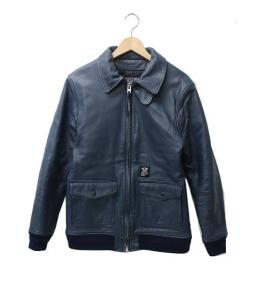 68▢CHALLENGER G-1 レザージャケット ネイビー TS1114-5