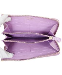 良品 フェラガモ L字ジップ 長財布 ヴァラ リボン Ferragamo 人気 Salvatore Ferragamo - 良品 フェラガモ L字ジップ 長財布