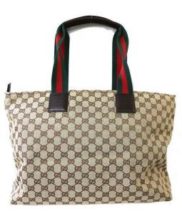 GUCCI グッチ マザーズトートバッグ ベージュ ウェビングライン