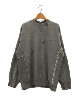 stein | シュタイン OVERSIZED DAMAGED KNIT LS(BLACK