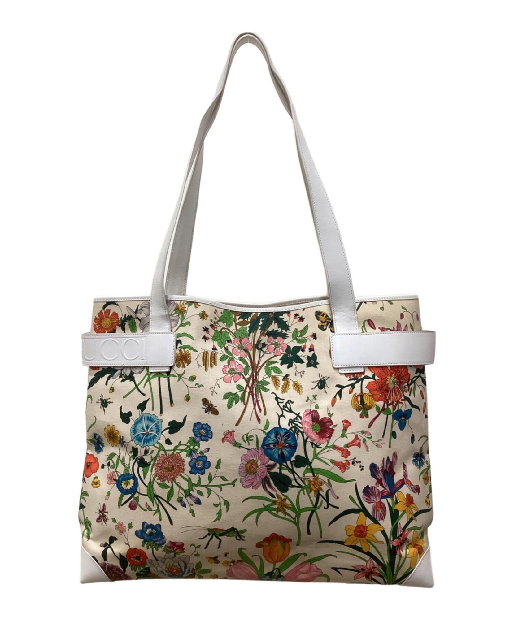 【希少】オールドグッチ フローラル 花柄 ロゴ型押し トートバッグ GUCCI / グッチ】フローラルトートバッグ | 日常に彩りを与える
