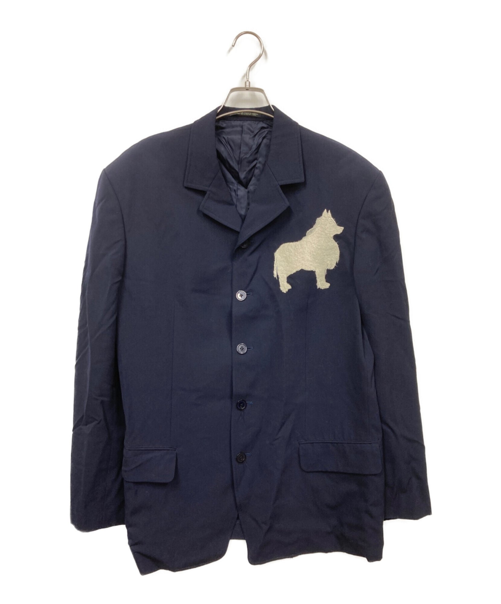 ワイズ ヨウジヤマモト 3Bテーラードジャケット ウール 刺繍デザイン Yohji Yamamoto pour homme / ヨウジヤマモト プールオム】ケンタ犬