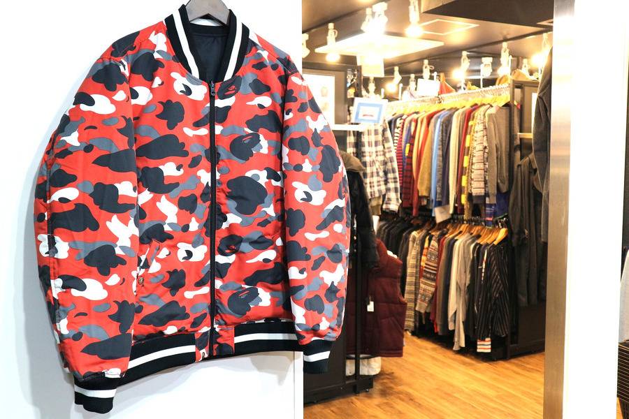 A BATHING APE エイプ リバーシブル ダウン ジャケット 1stカモ
