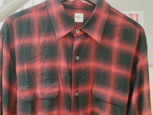 オンブレチェックシャツの古着