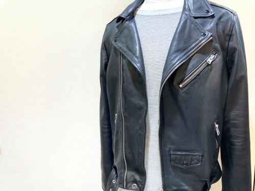ダブルライダースレザージャケットの古着