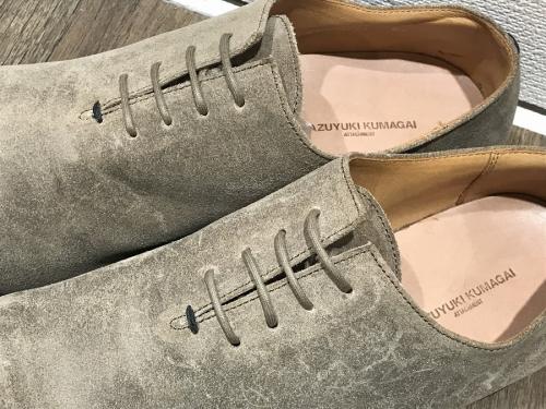カズユキクマガイアタッチメントのレザーシューズ