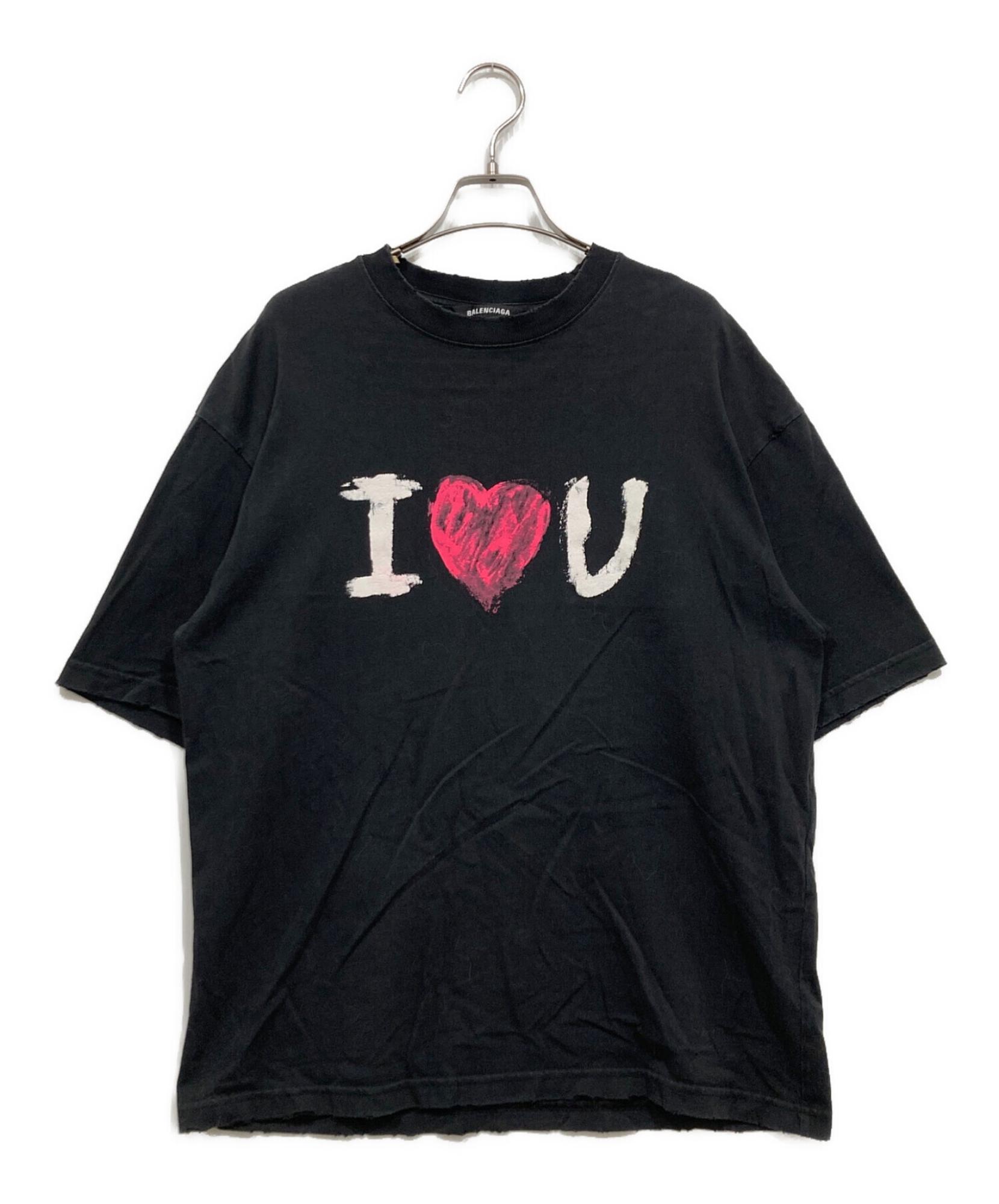 BALENCIAGA I LOVE U ダメージ加工 Tシャツ BALENCIAGA / バレンシアガ】I LOVE U Tシャツ | ストリートの視線を