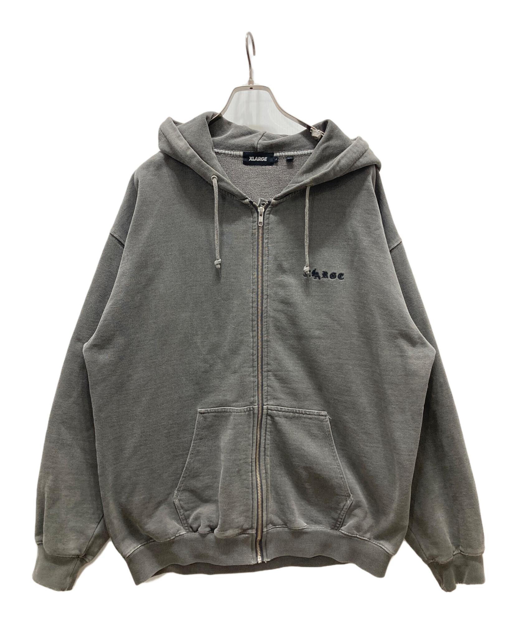XLARGE ジップアップパーカー グレーL X-LARGE / エクストララージ】ジップパーカー|バックプリントで個性を