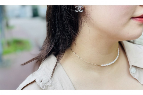 淡水パールアシンメトリーチェーンネックレスの買取強化