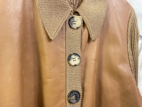 レザー切替ニットカーディガンの買取強化