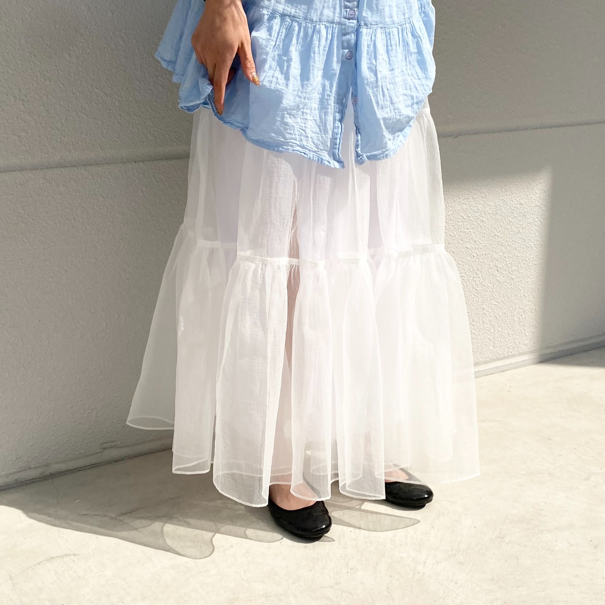 Whim Gazette オーガンジーボリュームスカート 【公式通販】