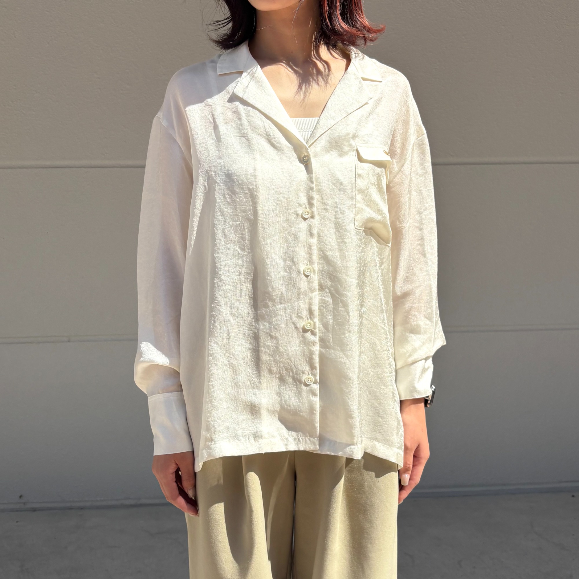 anuans シアーテーラードシャツ アニュアンス anuans シアーテーラードシャツ （WHITE