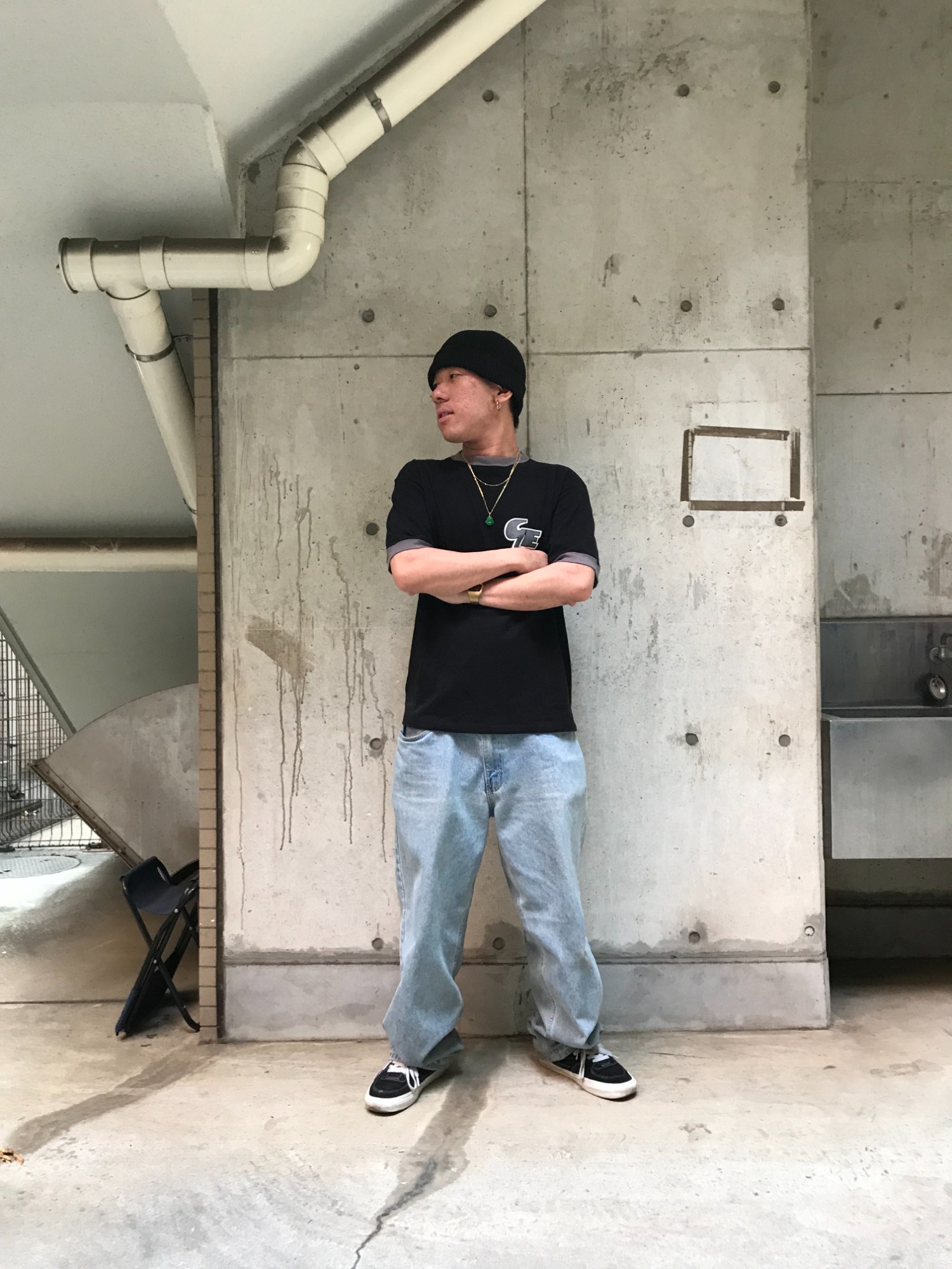 GOOD ENOUGH/グッドイナフ】のリンガーTシャツを使ったヴィンテージ