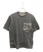 PRADA プラダ トライアングルプレート ナイロン切替Tシャツ Lサイズ PRADA / プラダ】トライアングルプレート ナイロン切替ポケットTシャツ