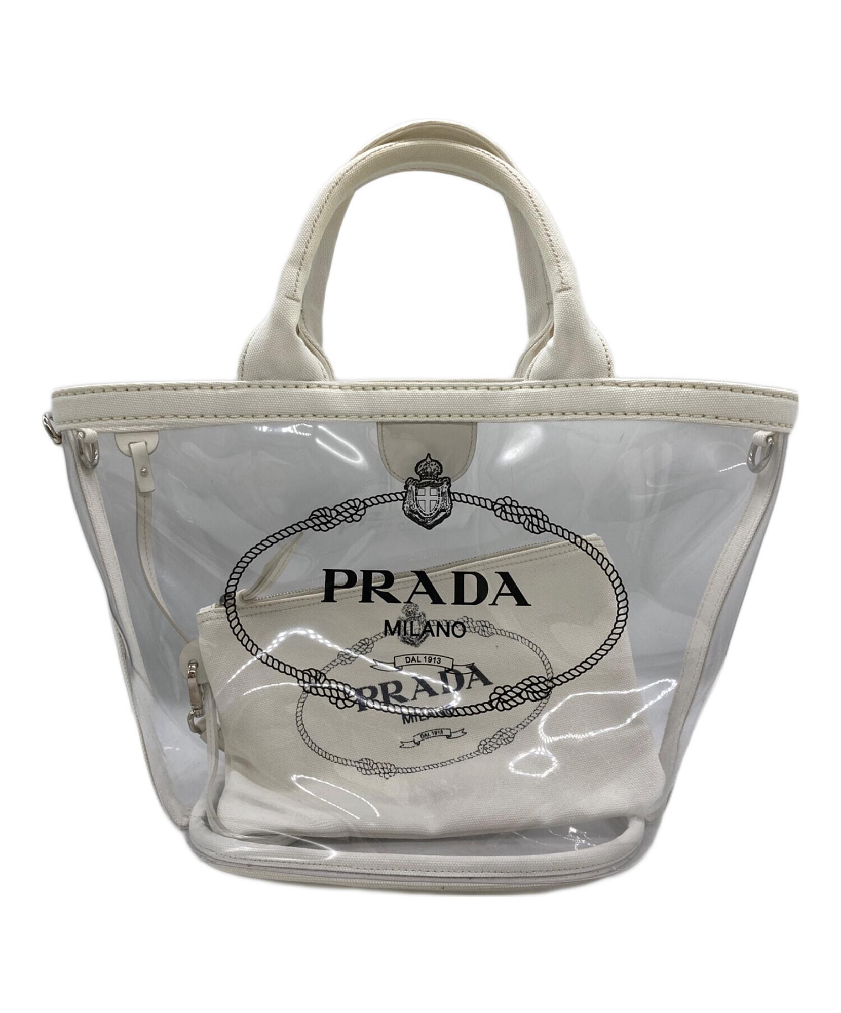 PRADA / プラダ】CANAPA PLEX 2WAY クリアトートバック | 涼しげな 