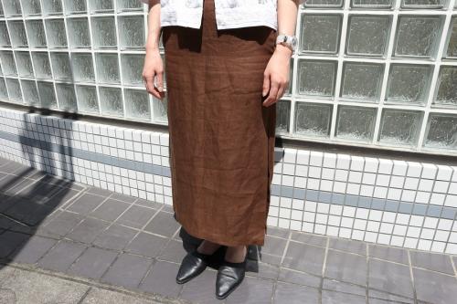 オーラリーのLINEN GABARDINE SLIT SKIRT
