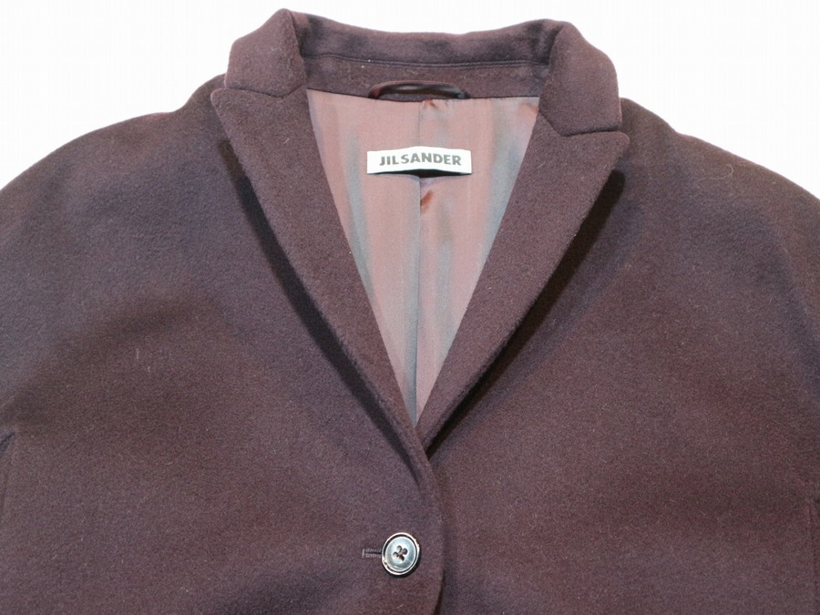 最高級/美品】JIL SANDER カシミヤ混 ステッチデザイン コート JIL