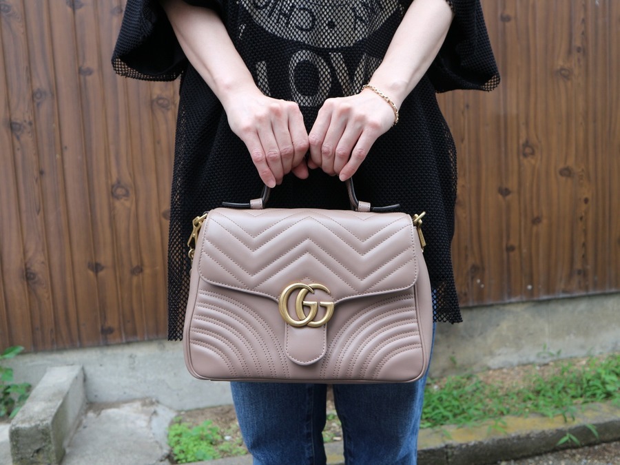 GUCCI/グッチ】GGマーモント スモールトップハンドルバッグ 498110