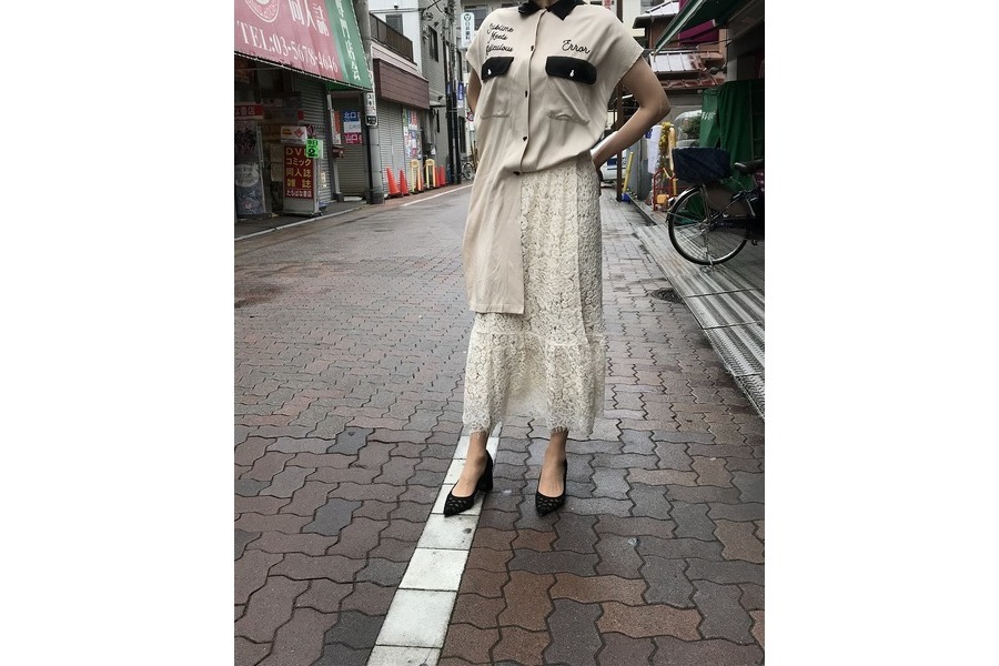 MAISON MIHARA YASUHIRO】レースボーリングシャツドレス/Lace Bowling