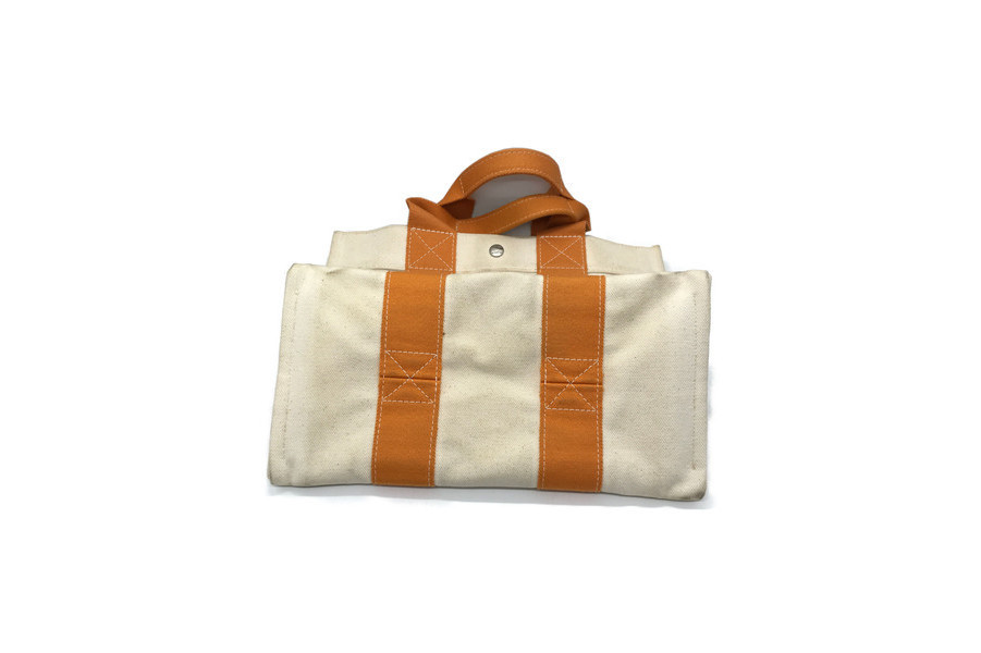 HERMES エルメス ボラボラPM トートバッグ キャンバス オレンジ