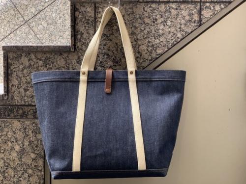 ダブルアールエル ラルフローレンのリジットデニムトートバッグ
