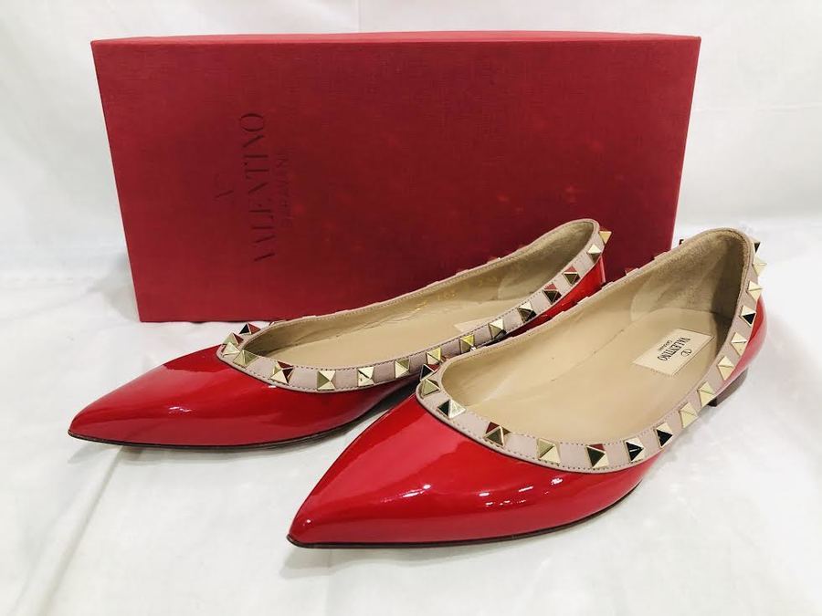 VALENTINO/ヴァレンティノ ロックスタッズパテントバレリーナパンプス