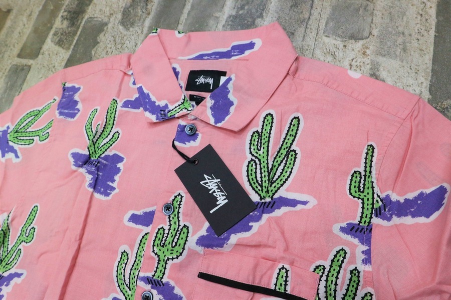 stussy】ステューシー デニムシャンブレー ワークシャツ 刺繍