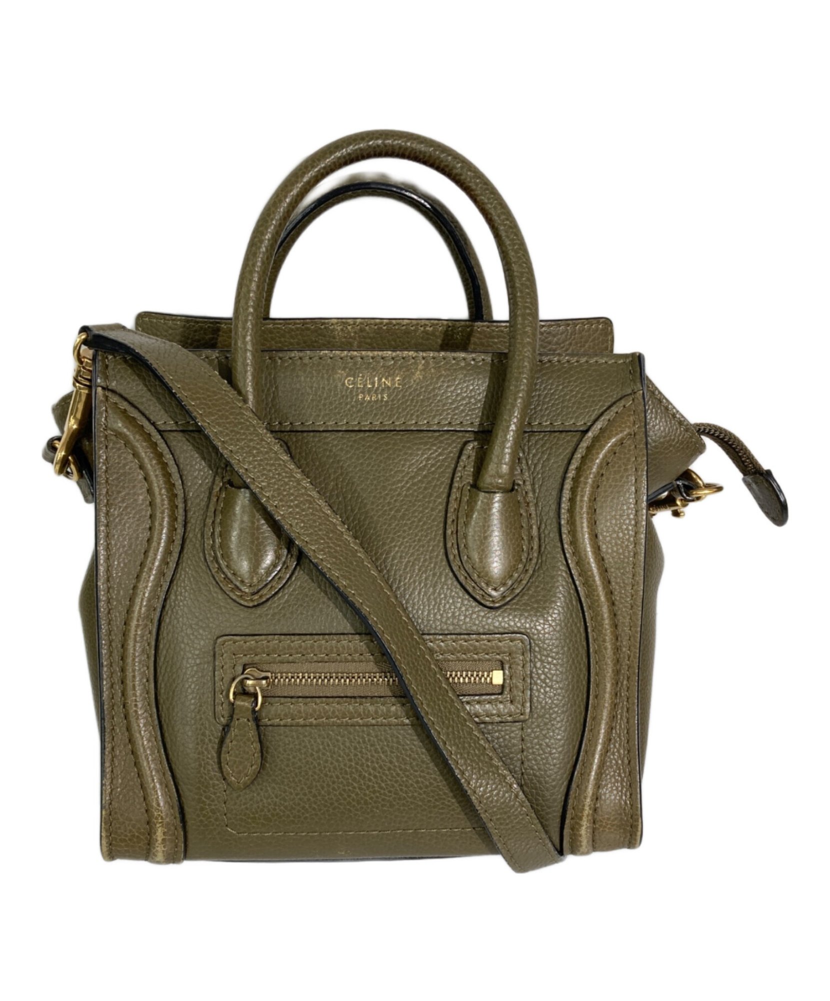【美品】セリーヌ ラゲージ ナノショッパー ハンドバッグ 2way カーキ CELINE / セリーヌ】ラゲージ ナノショッパー｜日常に溶け込む上質上品