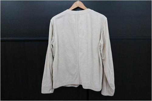 スノーピークのコットンリネンノーカラージャケット