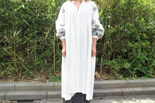 袖ジャガードワンピースのレディース