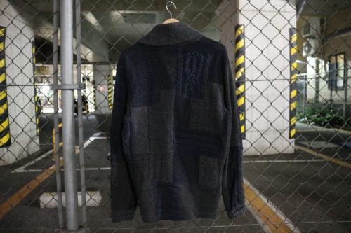 インディゴパッチワークショールカラーカーディガンの富士見台店