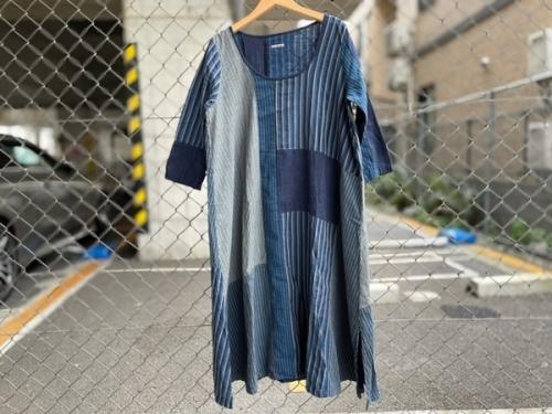 キャピタルの藍染パッチワークワンピース