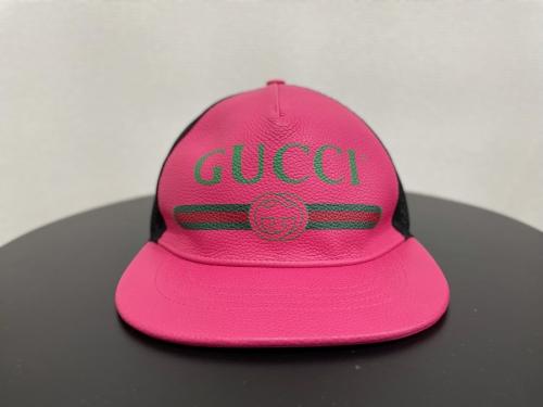グッチのCalfskin Gucci Print Sylvie Baseball Hat L Pink