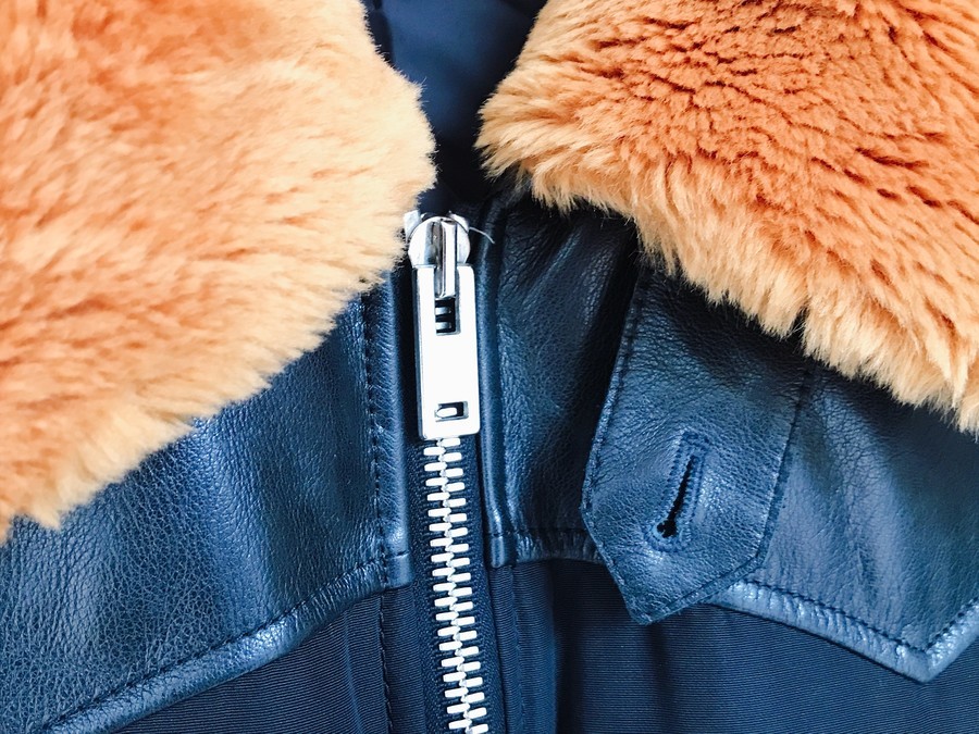 Maison Margielaのレザー切替ファーダウンコート 中古・古着通販】Maison Margiela (メゾンマルジェラ) レザー切替